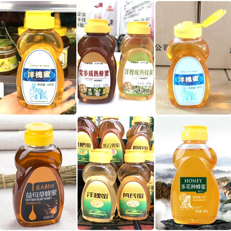 290ml Honey Bottles Bottle Squeeze Dispenser Packaging Salad Dressing Jar Mini Jam Clear Containers Empty Ketchup Syrup Sauce