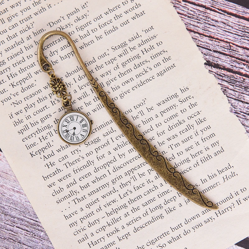 

Retro Clock Bookmark Vintage Metal Alloy Bronze Bookmark Document Book Mark Label Diy For Gift