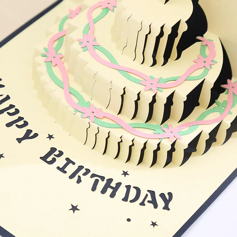 3D Pop Up Happy Birthday Greeting Invitation Cards Girl Kids Gift Card Thank You Card Vehicle Miniatures Postcard Party Supplies greeting cards