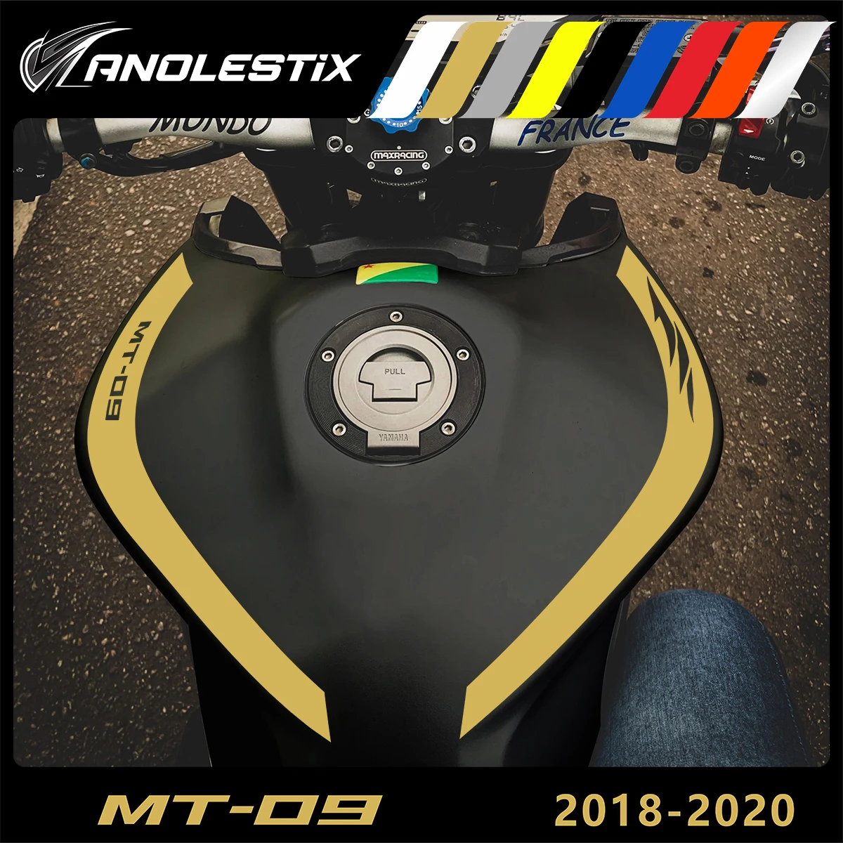 

AnoleStix Reflective Vinyl Motorcycle Stickers New Tank Curve Decals Logo For Yamaha MT09 MT-09 FZ09 FZ-09 2018 2019 2020