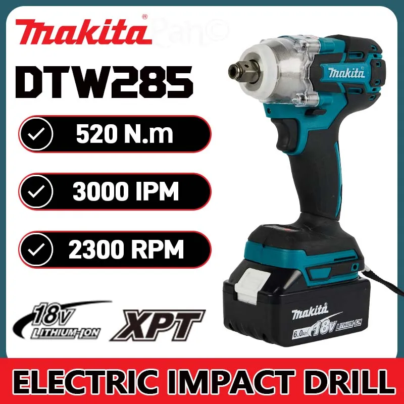 Makita DTW285 520N.M Impact Electric Wrench Brushless Wrench Cordless Tool Power Tools Rechargeable For Makita 18V Battery 1