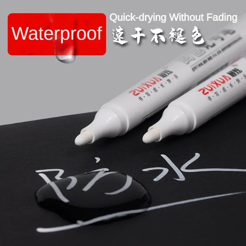 White Marker Pens 1/3/5 Pcs White Marker Pens 2.0mm Oily Waterproof White Gel Pen DIY Graffiti Sketching Markers Stationery Wrting School Supplies
