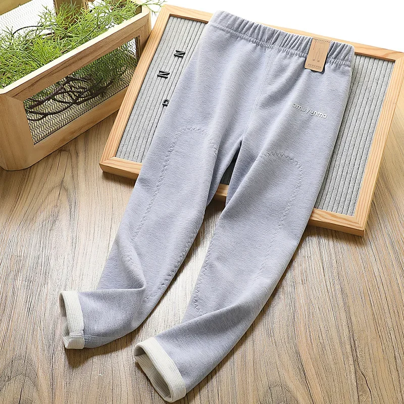 Children's long johns autumn and winter new boys' school uniforms silk wool thermal pants