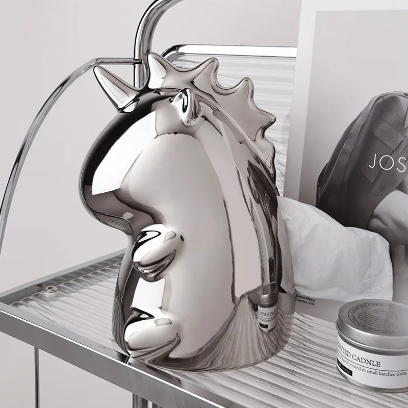 Creative INS Unicorn Ceramic Tissue Box Light Luxury Home Living Room Decoration Drawout Paper Box 4