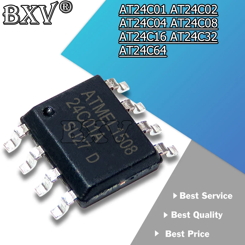 10PCS/LOT AT24C02 24C02 SOP8 AT24C01 AT24C04 AT24C08 AT24C16 AT24C32
