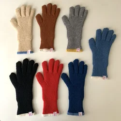Knitted Half-finger Warm Touch Screen Gloves Student Riding Split Finger Couple Thick Warm Gloves Women Gloves Polyester