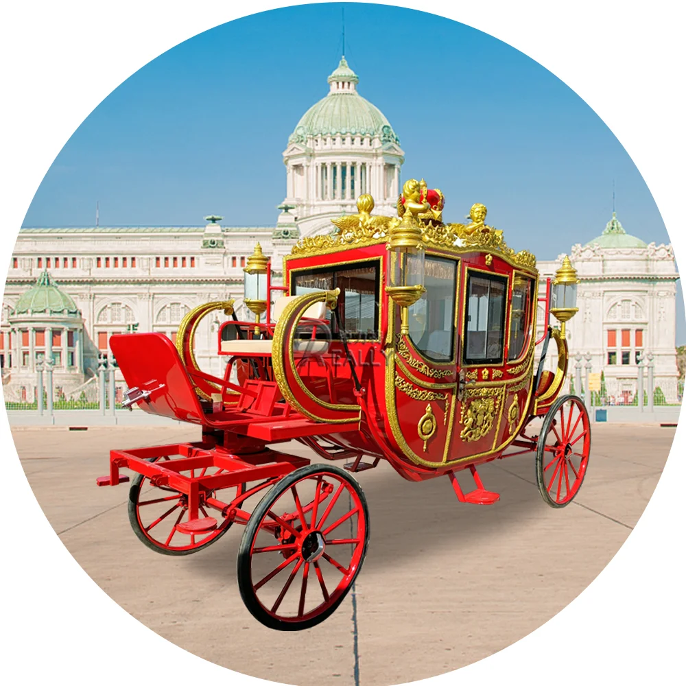 9 seater electric special transport vehicle noble electric tourist carriage for sale park sightseeing carriage Electric Royal Horse Cart Special Transportation Princess Horse Carriage Wagon