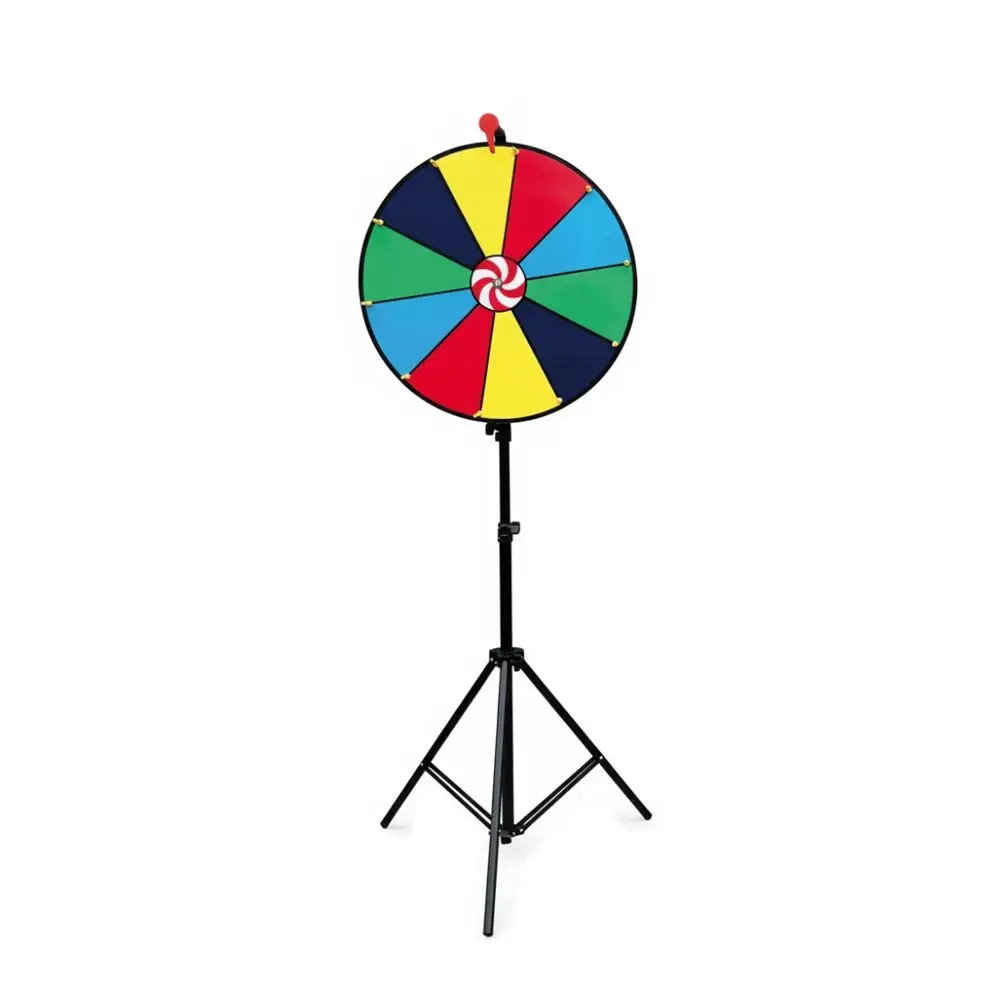 조절 가능한 40/50/60cm 경품 휠 접이식 삼각대 스피너 게임 회전 휠 행운의 색 룰렛 휠 게임 이벤트