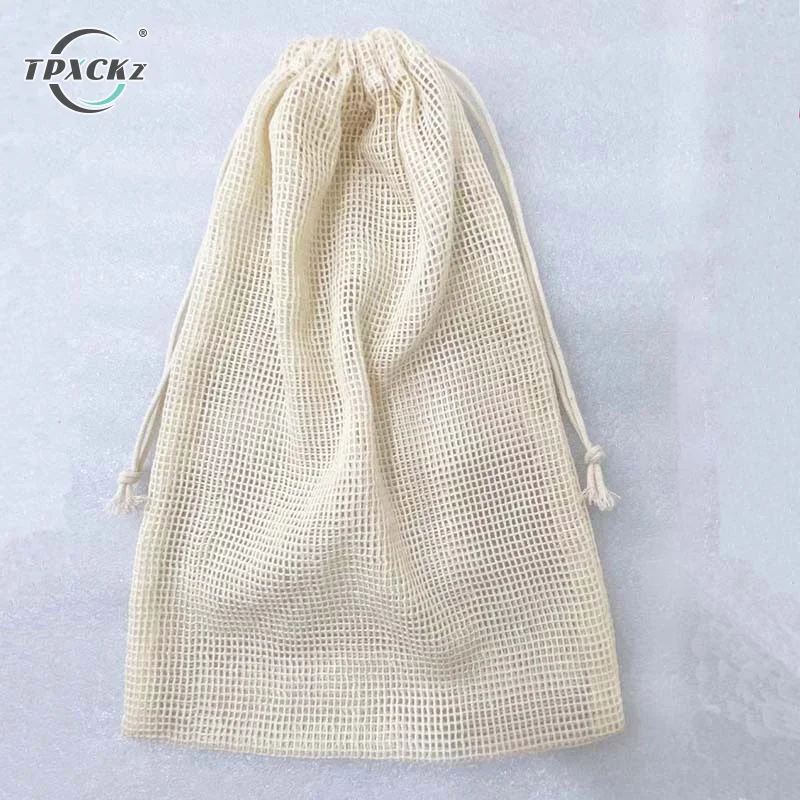 

Reusable Cotton Mesh Vegetable Bags Produce Bag Vegetable Storage Bag Kitchen Fruit Vegetable With Drawstring