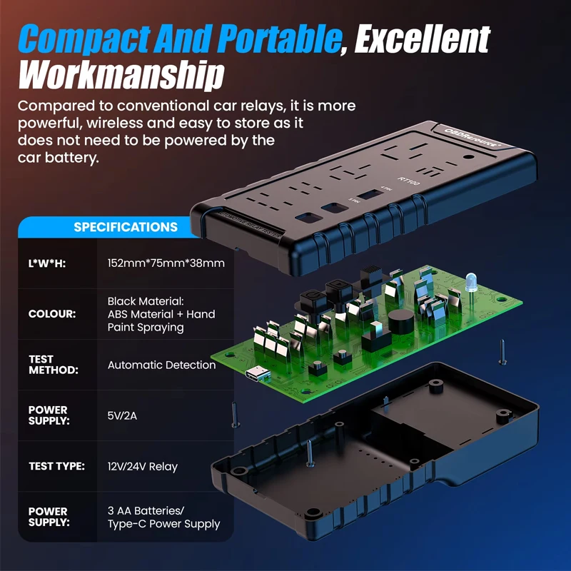 OBDMonster 12V/24V Automotive Relay Tester 4Pin/5Pin Relay Tester with LED Indicator Light Analyzer Diagnostic Tool