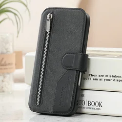 Luxury Leather Wallet Case with Detachable Magnetic Flip Cover - Honor 400 Lite (Black)