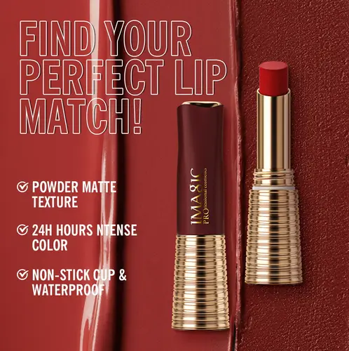 IMAGIC Lipstick Matte Long Lasting  No-stick Lipstick Waterproof Makeup Lip Stick Smudge-free Classic Highly Pigmented Lip Tint - Image 2