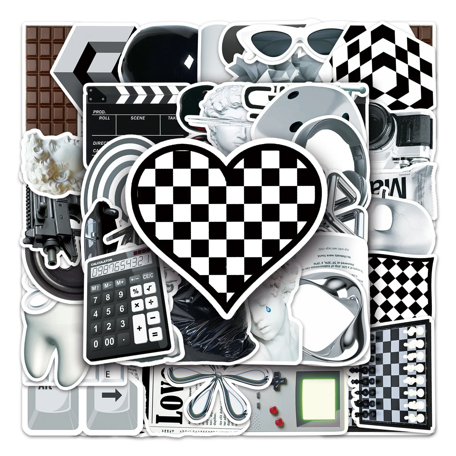 

50 шт. Мультяшные черно-белые серии граффити наклейки подходят для оформления рабочего стола DIY наклейки