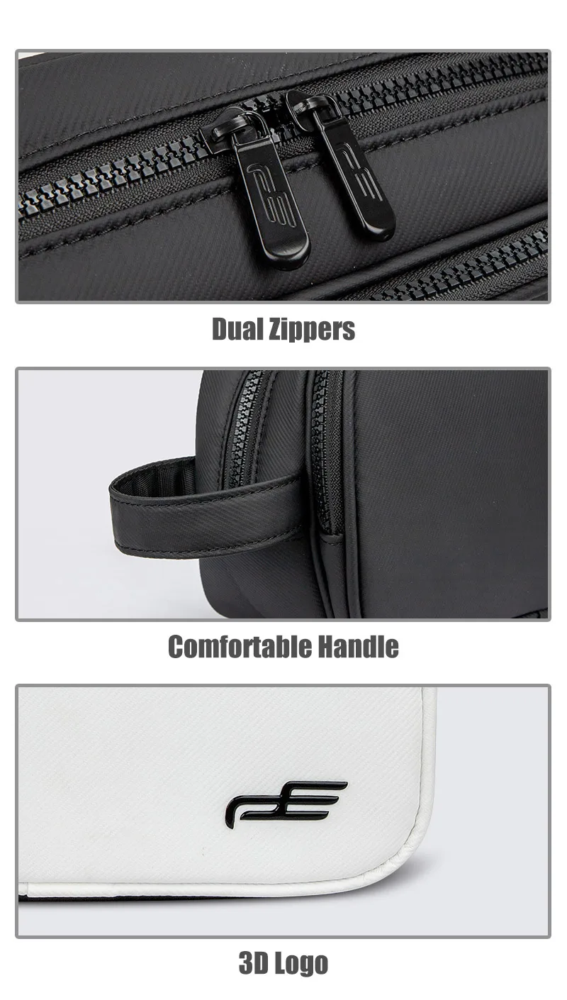 PLAYEAGLE Golf Handbag Pouch Black&White Golf Ball Bag Light Weight Waterproof PU Material Golf Pouch Gift