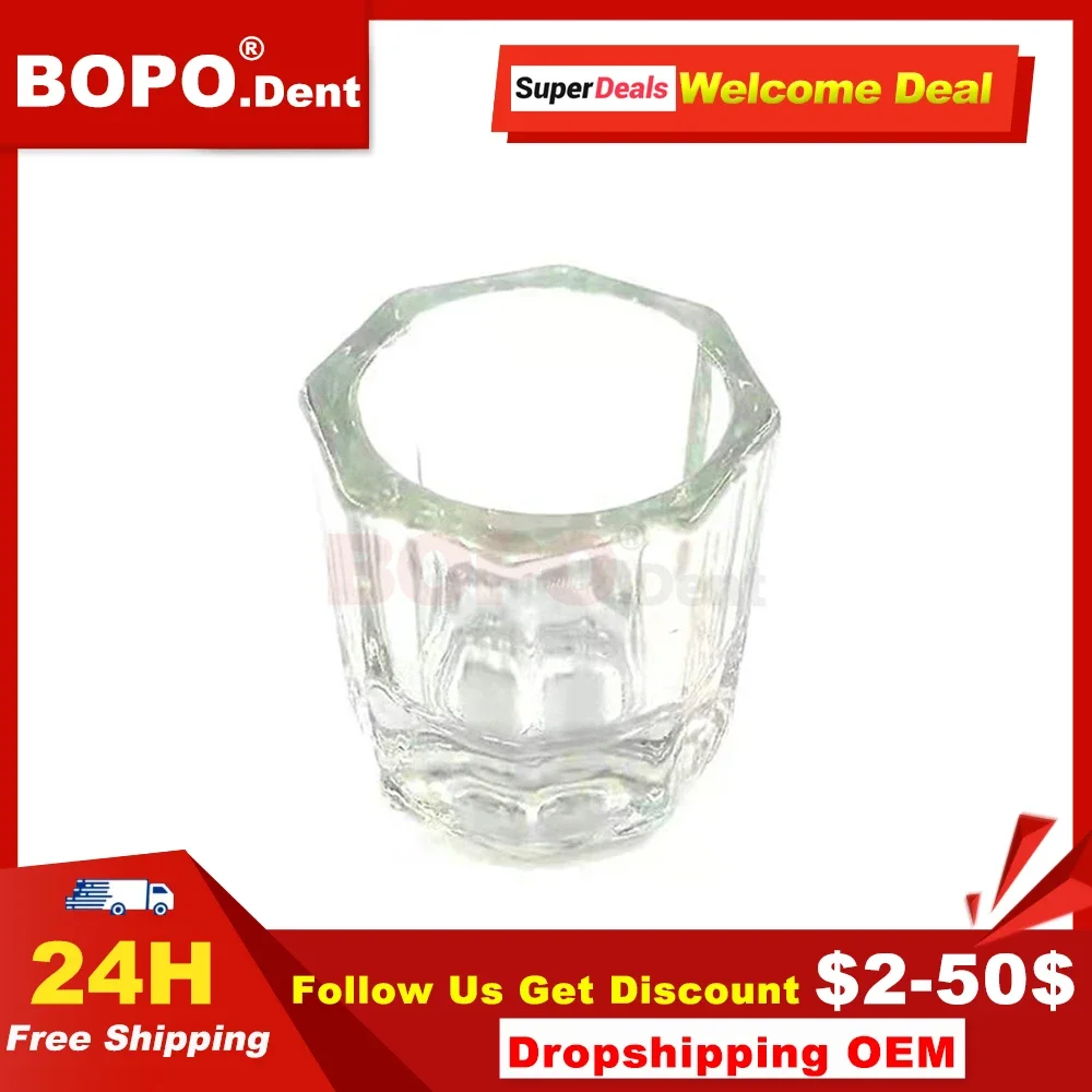 

1PCS Dentistry Mixing Bowls Glass Dish Household Octagonal Cups Reconcile Cup for Dental Lab