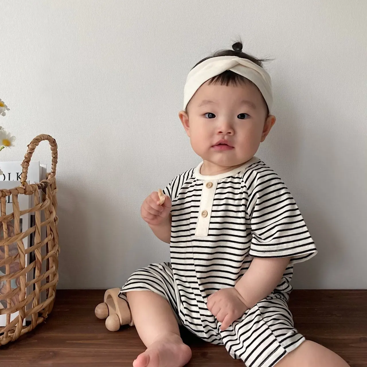 Warm Baby Bodysuits  2022 Summer New Baby Short Sleeve Romper Infant Boy Casual Striped Jumpsuit Comfortable Cotton Baby Girl Loose Clothes 0-24M Baby Bodysuits made from viscose 