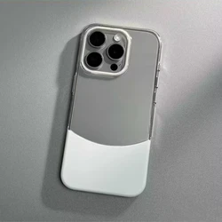 Sleek Transparent Crystal Dual - Tone Ultrathin Phone Case - iPhone 15 (WHITE)