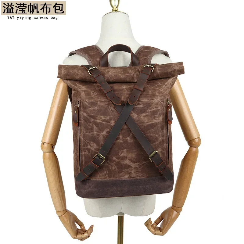 Waterproof Oil Wax Canvas Backpack for Men