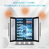 Wine and Beverage Refrigerator, 24 inch Wine Fridge Dual Zone Hold 20 Bottles and 78 Cans, Digital Touch Control 5