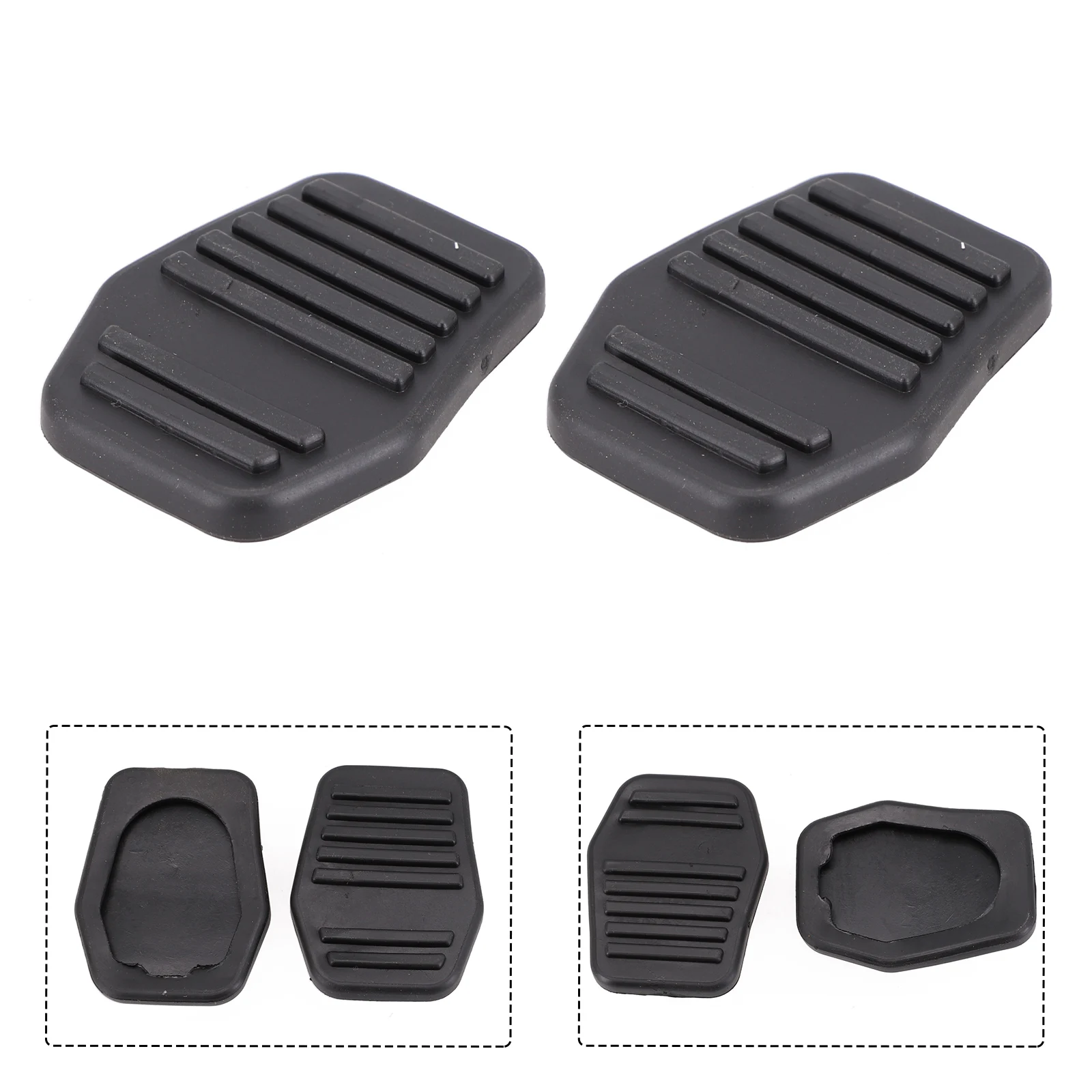 2pcs Rubber Pedal Pad Rubber For Ford MK6 MK7 Connect 02-14 94BB7A624AA Pedals Pads Parts Accessories