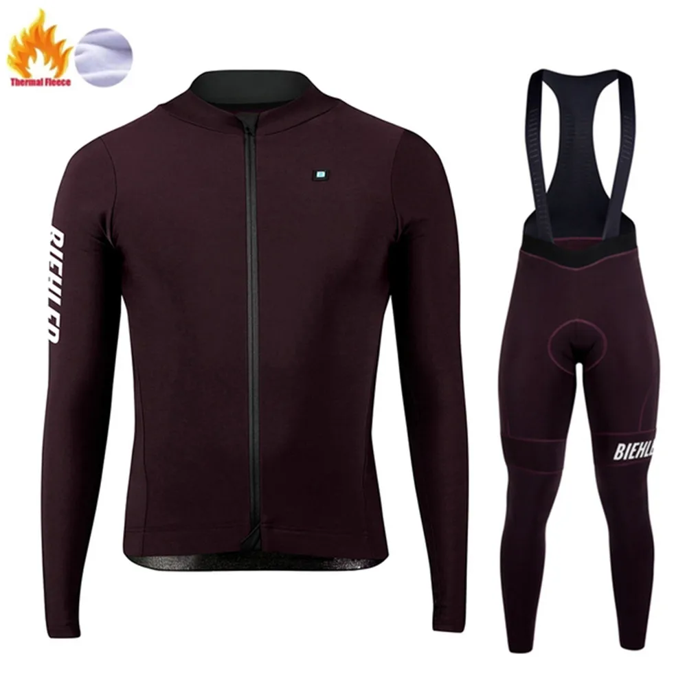 

BIEHLER Winter Fleece Men Cycling Jersey Set MTB Mountian Bicycle Outdoor Warm Jacket Coat Ropa Ciclismo Racing Bike Clothing
