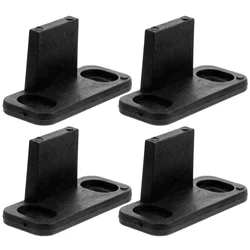4 Pcs Door Swing Stopper Sliding Barn Sliding Closet Door Bottom Guide Black Closet Hardware Track Bottom Abs Guides Mount