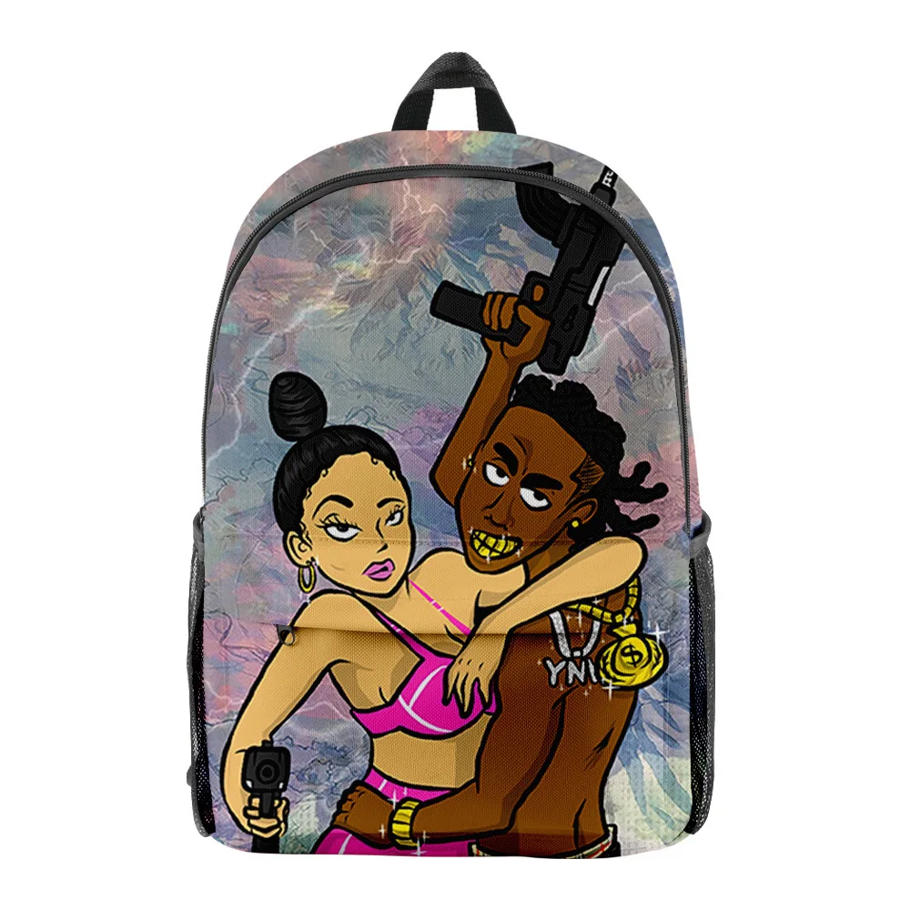 Classic Popular YNW Melly pupil Bookbag Notebook Backpacks 3D Print Oxford Waterproof Boys/Girls Casual Travel Backpacks