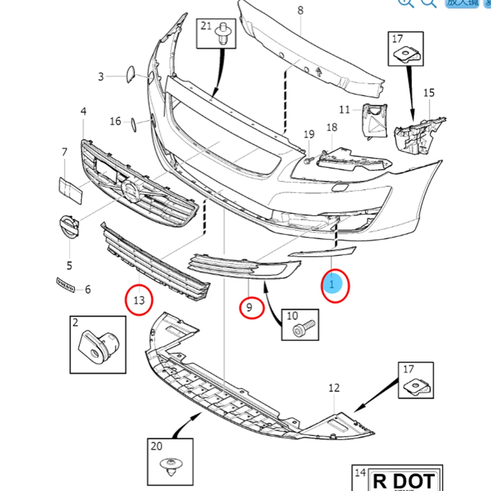 31323988 31323992 31323798 31323799 31323986 for customizing Volvo s80L automotive parts