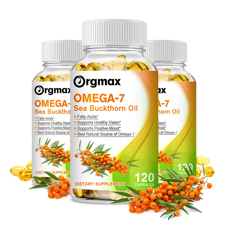 

Free Shipping Sea-buckthorn Capsules with Omega 7 Complex Vitamin B Lowering cholesterol Health Stomach and Liver Skin Care