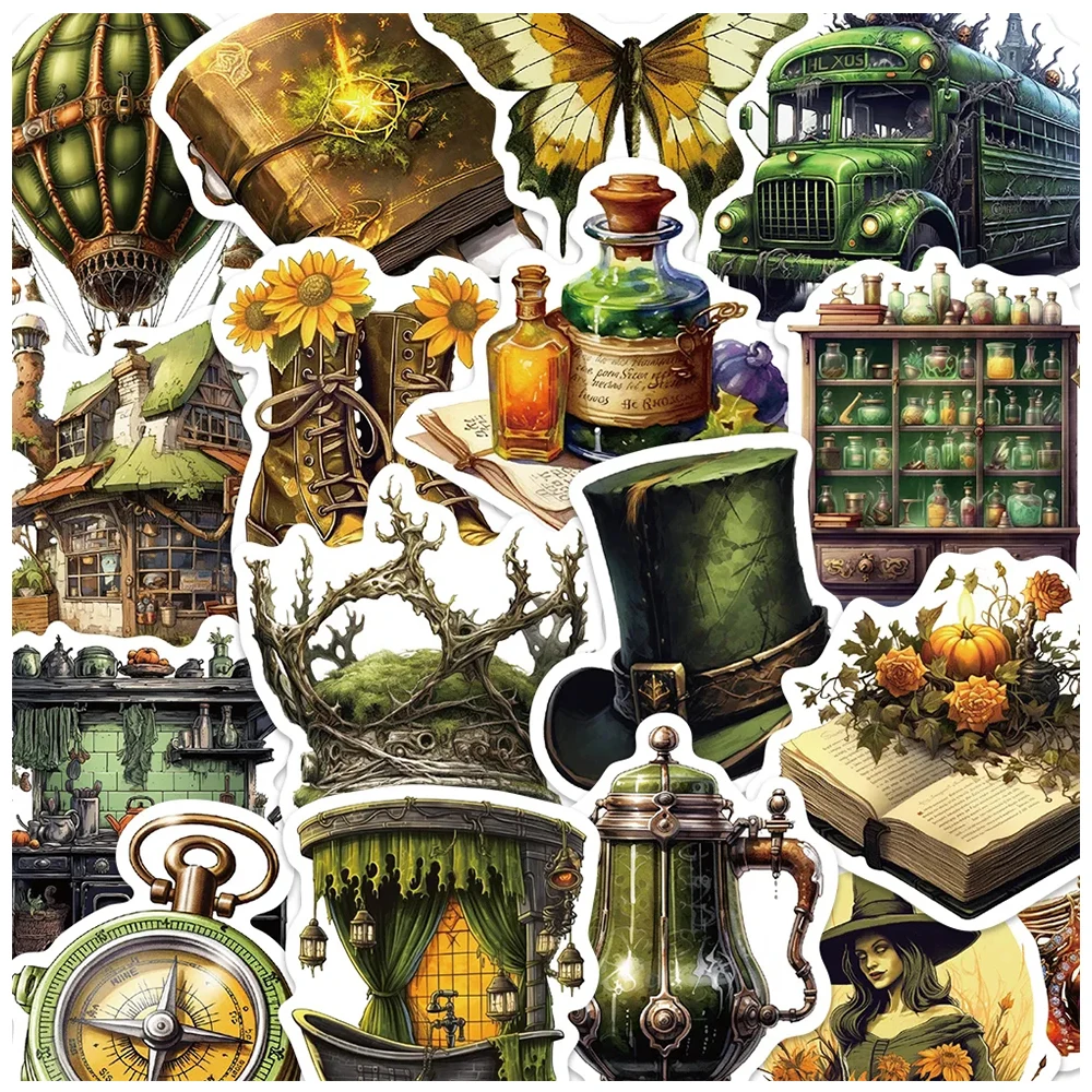 10/30/50Pcs Witch Magic Goth Graffiti Stickers Anime Cool Graffiti Phone Skateboard Laptop Adesivo Vintage Impermeabile All'Ingrosso