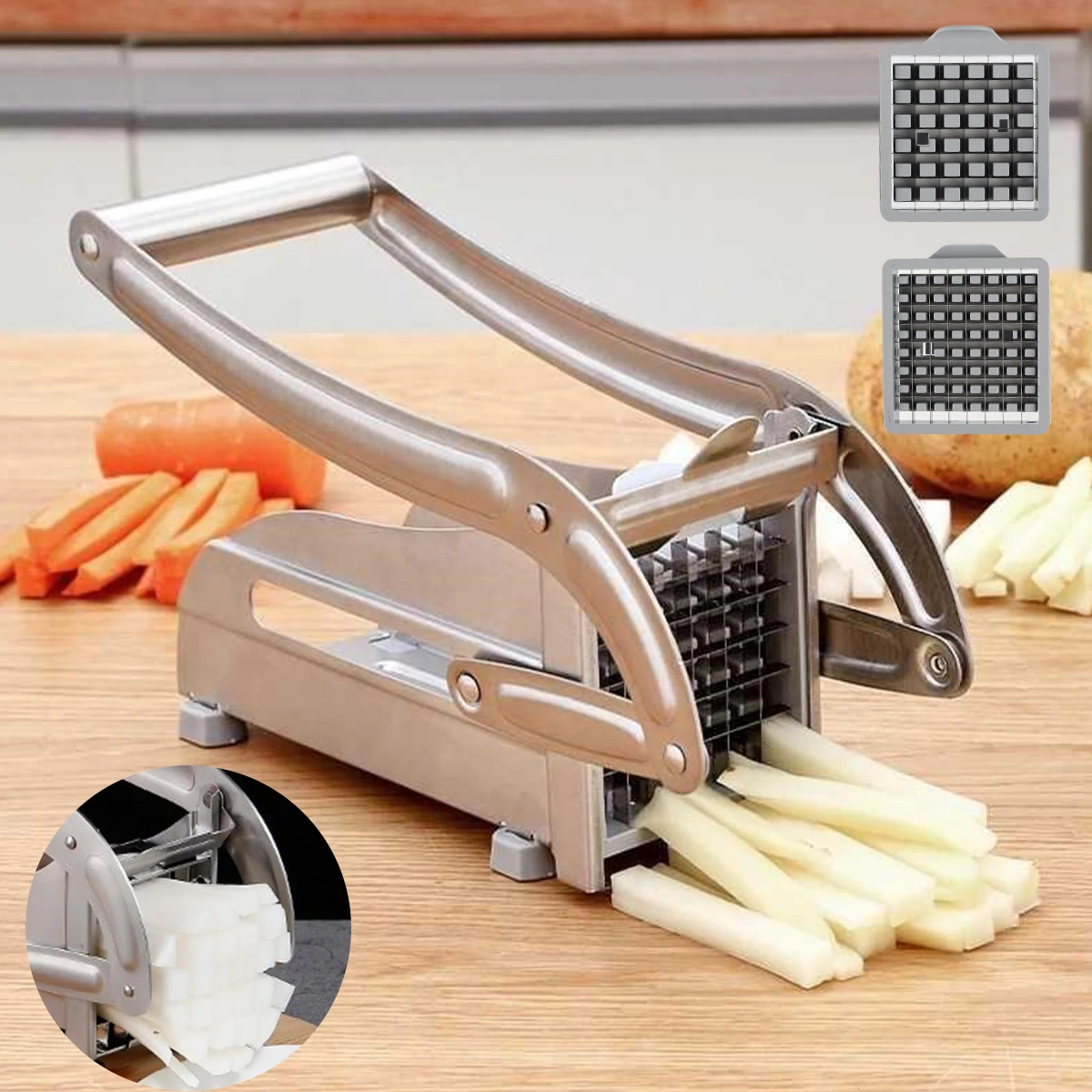French fries cutter stainless steel blade multifunctional vegetable fruit chopper kitchen tools fries maker vegetable slicer