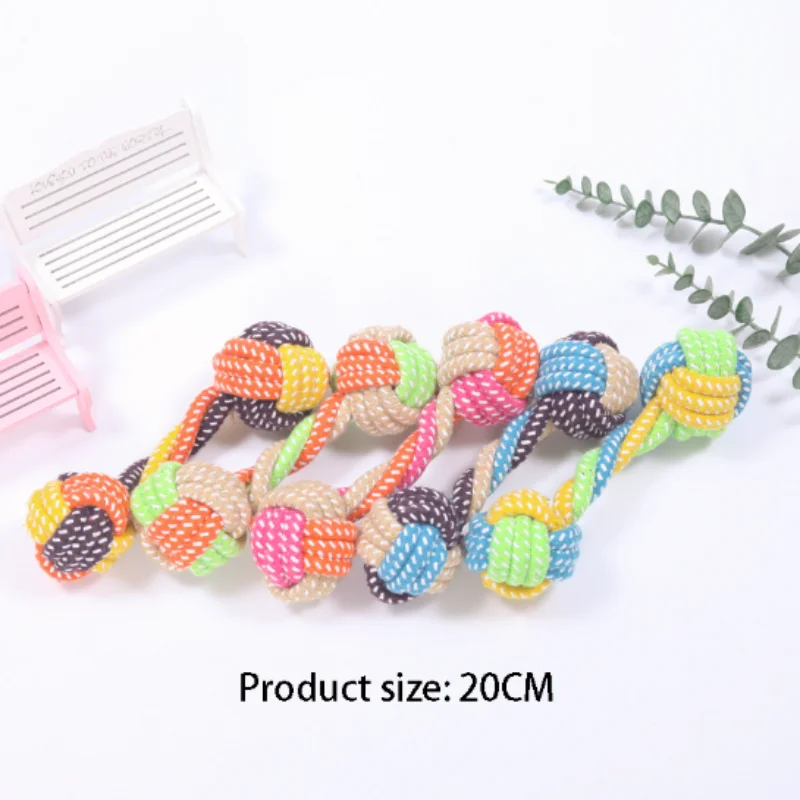 Interactive Cotton Rope Chew Ball For Dogs And Puppy Teething_voghion.com