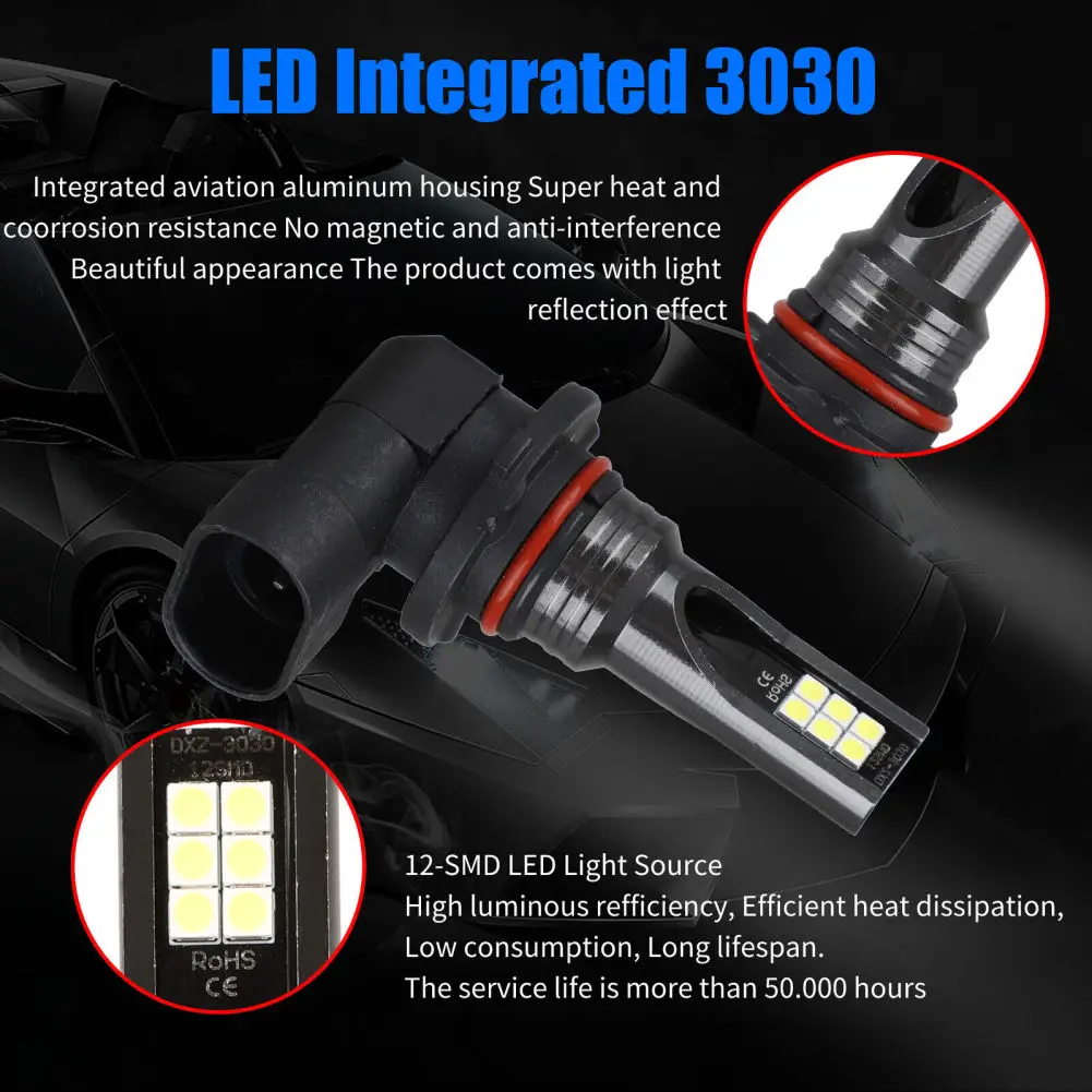 9005 Hb3 9145 Led Headlight Kit High-Low Beam Fog Lamp Bulb 6000k 360-Degree Lighting Headlamp Parts Car Headlight Bulbs 2pcs led lights led bulbs led headlights led car lights led car headlights car headlamps