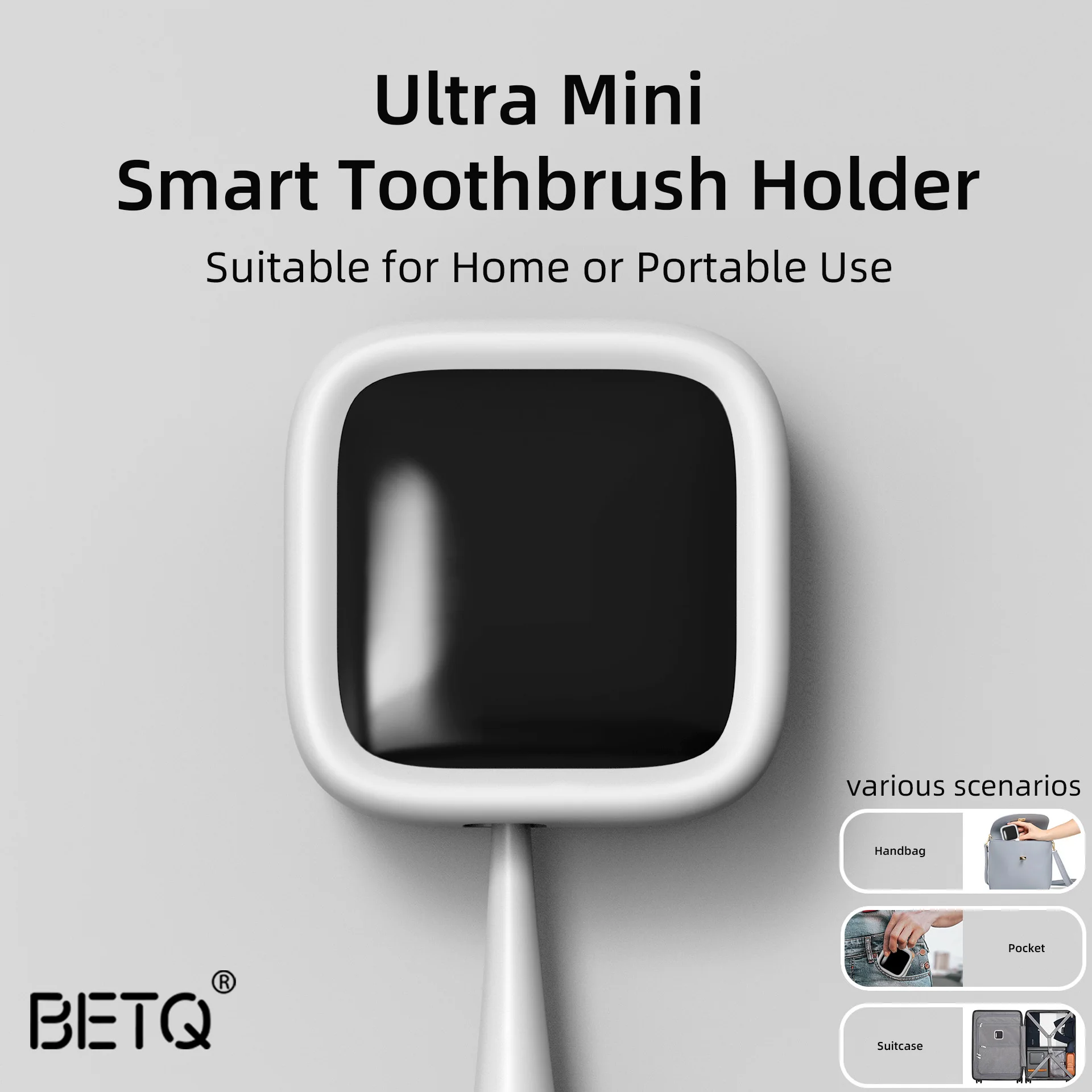 Portable Toothbrush Sterilizer Rechargeable Mini Smart Ultraviolet Disinfection Toothbrush Holder Magnetic Adsorption Holder