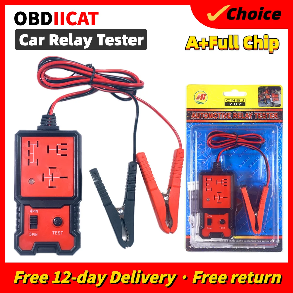 OBDIICAT 자동차 릴레이 테스터, JD707 12V 전자 자동차 릴레이 테스터, 자동차 배터리 검사기, 발전기 분석기 범용