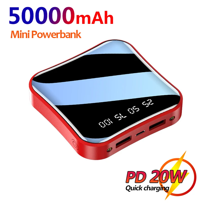 battery pack for phone 2022 50000mAh Mini Power Bank Large Capacity Digital Display External Battery Portable Fast Charger for Xiaomi Samsung IPhone small power bank