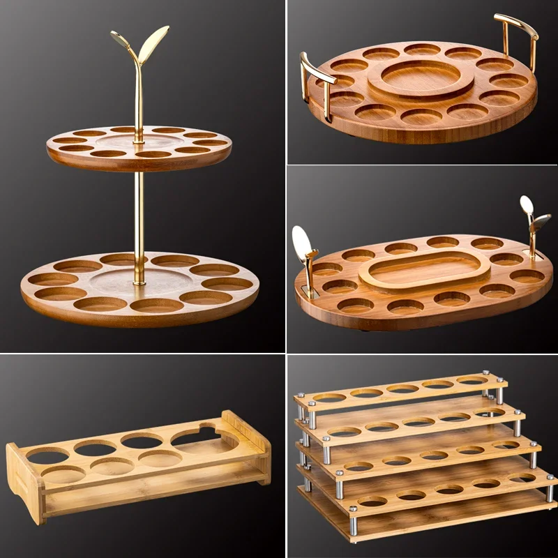Chinese solid wood cup holder, white wine cup holder, snap cup holder, small wine storage rack, household