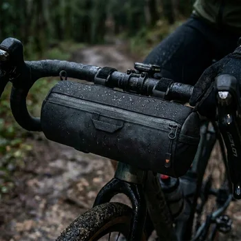 Borsa da manubrio per bici da 1,5 litri, portatile, riflettente, a tracolla, per ciclismo, MTB, bici da strada, scooter, borsa porta attrezzi anteriore con fascia elastica