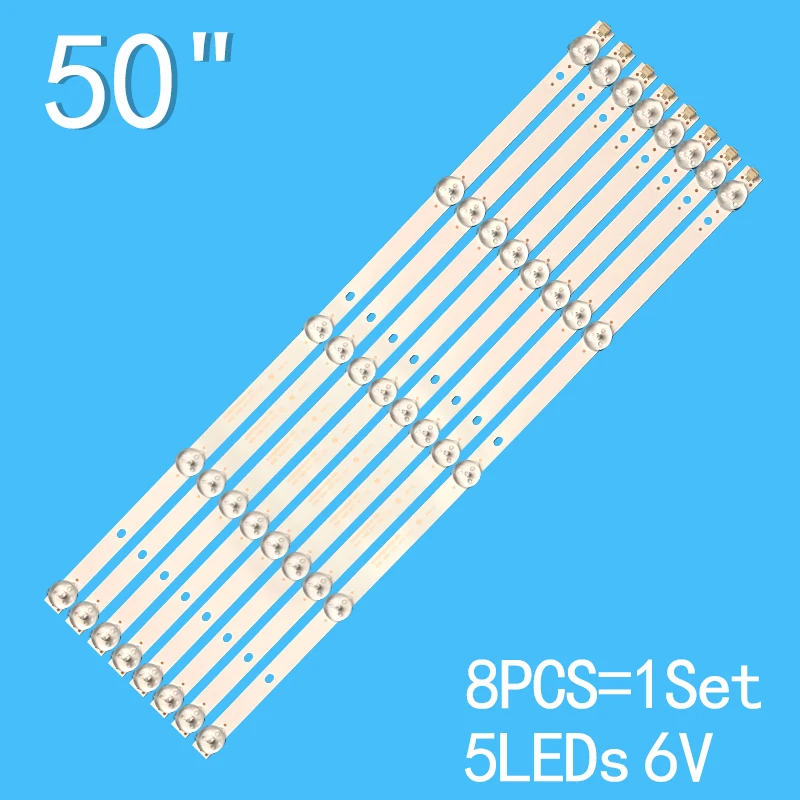 8pcs/set 445MM LED Backlight strip for 50 INCH LE-8815A LE-8822A CC02500D445V05 500C 5S1P 4X10 1210 50A6 LE50U51A