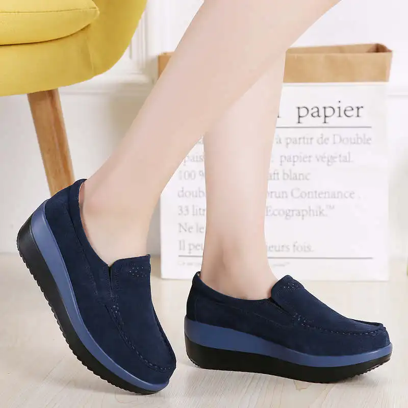 Thick Bottom Orthopedic Shoes For Women Safety Platform Loafers Bike
