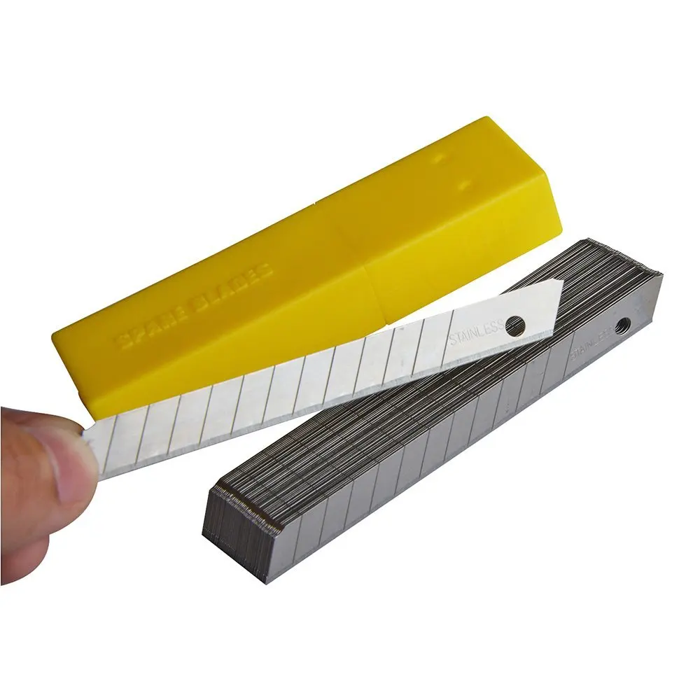 1/2Box Stainless Steel Blade Replacement For Utility Knife 9MM 60 Degree Spare Cut Tool Office Stationery Art Paper Cutter