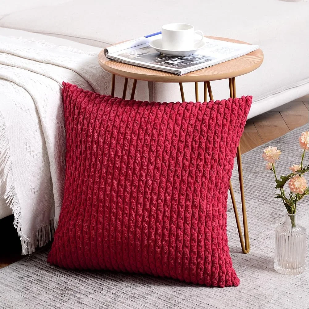 

Corduroy Soft Soild Cushion Cover Decorative Square Throw Pillow Covers Set Cushion Cases Pillowcases for Sofa Bedroom Car Home