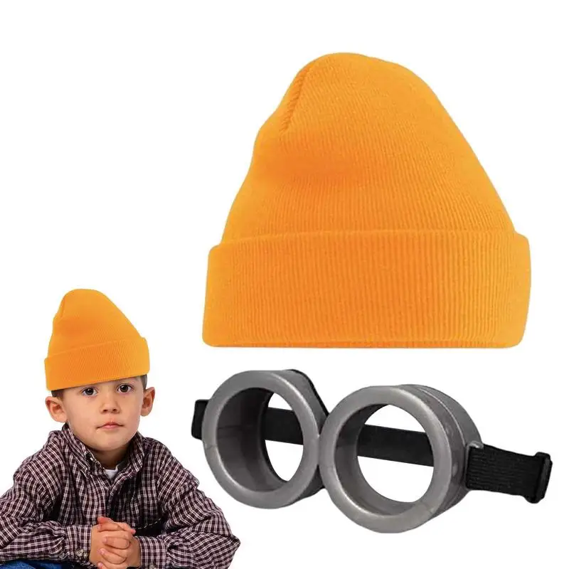 Śmieszne dekoracyjne żółte męskie Cosplay 3D okrągłe szkło Minion przebranie na karnawał okulary na przyjęcie urodzinowe dla dzieci lub szkolny karnawał