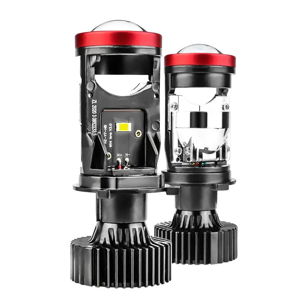 Y7d 120w h4 faróis carro h4 led mini lente do projetor 6000k feixe alto baixo turbo ventilador auto led h4 lâmpada automóvel hi lo feixe lâmpada