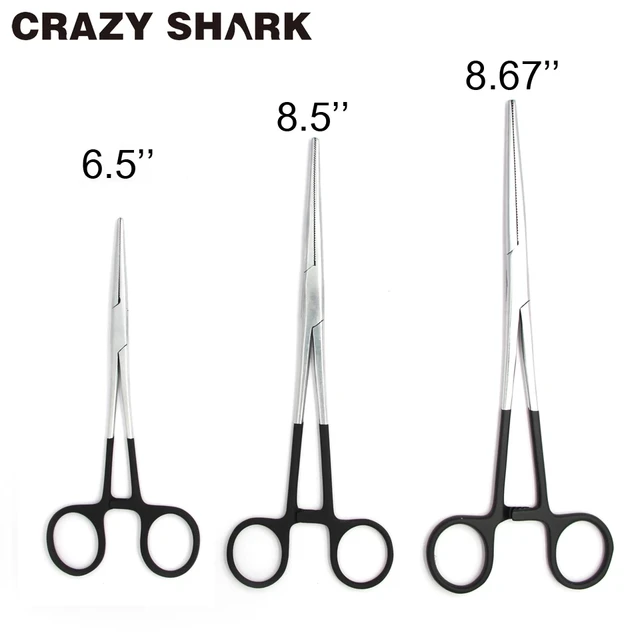 Crazy Shark 3PCS Stainless Steel Fly Fishing Forceps Hook Remover Tackle  Straight Tip Clamps Fishing Plier Tools Set - AliExpress