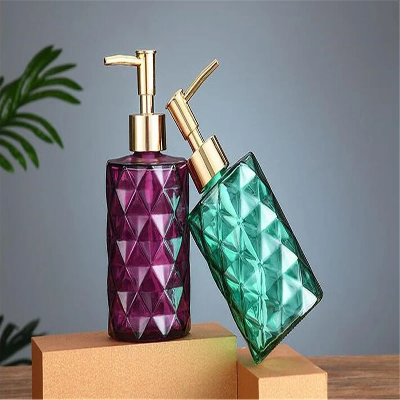 330ml Manual Soap Dispenser Transparent Glass Hand Sanitizer Bottle Container Vacuum Bottle Bathroom Flower Shape Dispenser Set soap dispenser,hand sanitizer dispenser,refillable bottle,shampoo dispenser,soap dispenser bottle,foaming soap dispenser,refillable plastic bottles,foam pump bottle