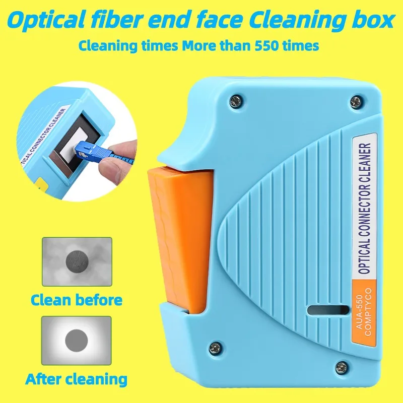 Fiber End Face Cleaning Box SC/FC/LC/ST Connector Cleaner Tools Fiber Wiping Tool Optical Fiber Flange Cleaner Cleaning Cassette