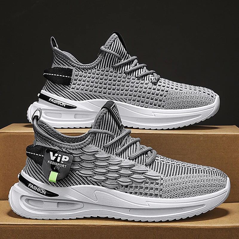 

Flyknit shoes, mesh sports men's shoes, casual dad shoes, versatile student fashion VIP letters sneakers tênis