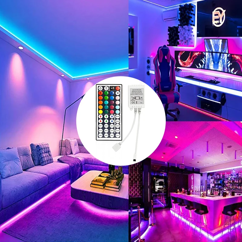 รูปสินค้า ตัวควบคุมไฟ LED RGB 44 ปุ่ม รีโมทคอนโทรล หรี่ไฟ DC12V