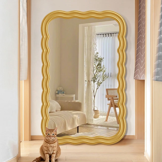 Comida limpiar Inconveniencia Large Full Body Mirror Living Room Aesthetic Hairdresser Gold Wavy  Decorative Wall Mirrors Irregular Pegatina Espejo Room Decor - Decorative  Mirrors - AliExpress